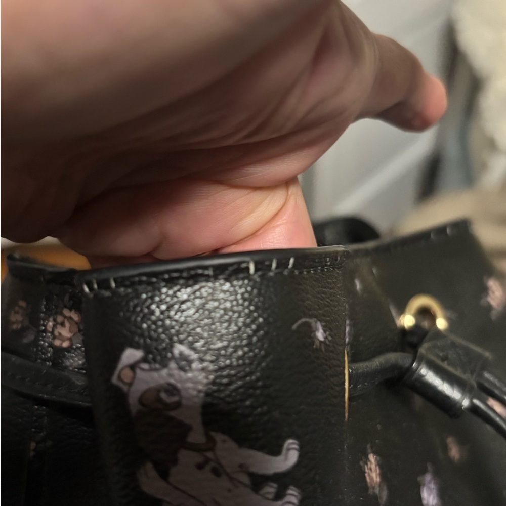 Coach Black Dalmatian Print Leather Backpack - Picture 12 of 15